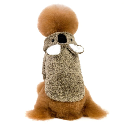 HM Brown Koala Hoodie - Buttoned Jacket For Small Pets
