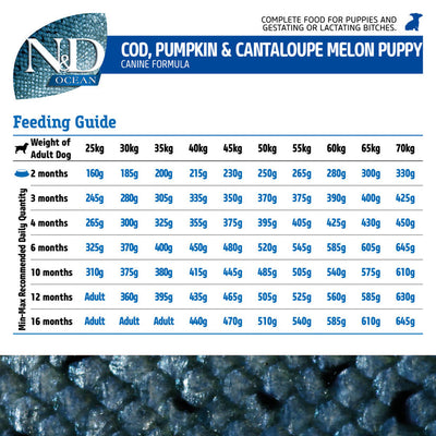Farmina N&D Ocean Pumpkin, Cod &amp; Cantaloupe Melon Puppy Medium &amp; Maxi 2.5kg Dry Dog Food