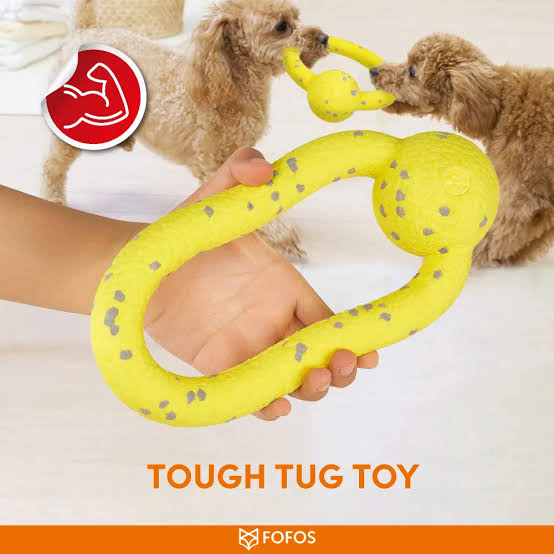 FOFOS Durable Puller Dog toy - Yellow / Grey