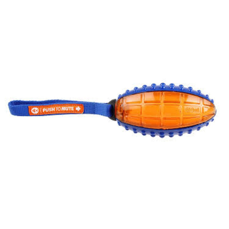 Gigwi Push To Mute Transparent Rugby Ball - Blue/Orange