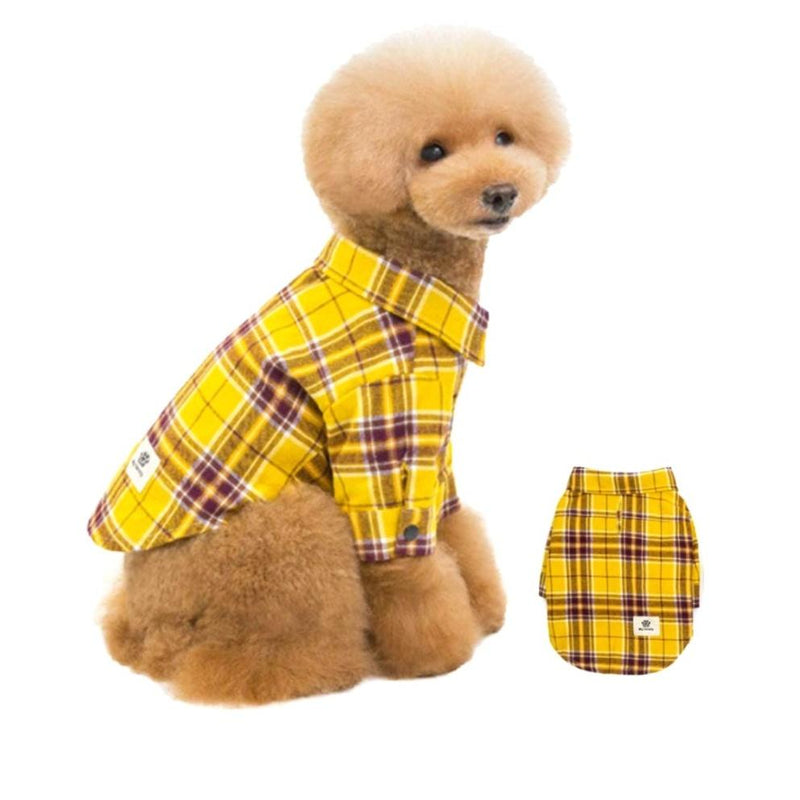 HM Madras Print Yellow and Brown - Shirts For Dogs &amp; Cats