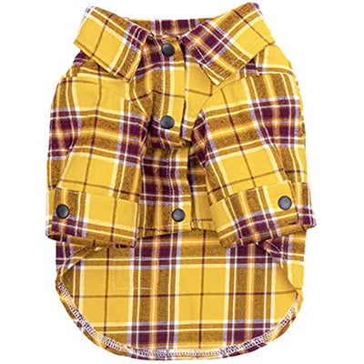 HM Madras Print Yellow and Brown - Shirts For Dogs &amp; Cats