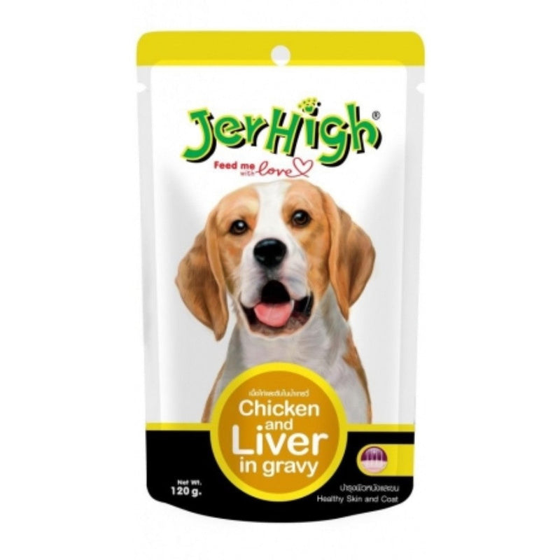 Jerhigh Chicken Liver Gravy Pouch, Wet Foods For Dogs