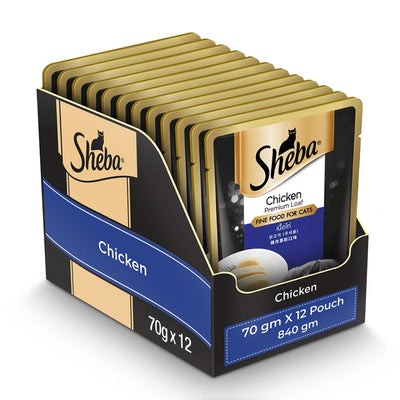 Sheba Chicken Premium Loaf Fine Food For Adult Cats 70gm