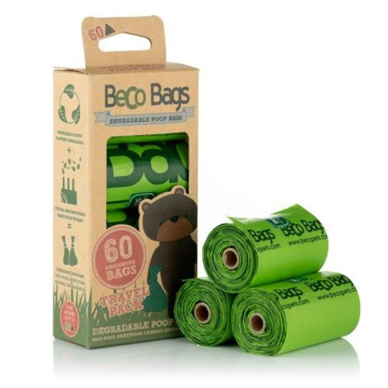 Beco Bags Travel Pack, Biodegradable, 60 Poop Bags