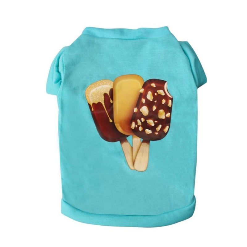 DH Ice Cream Blue T shirt - Summer Tee For Small Dogs & Cats