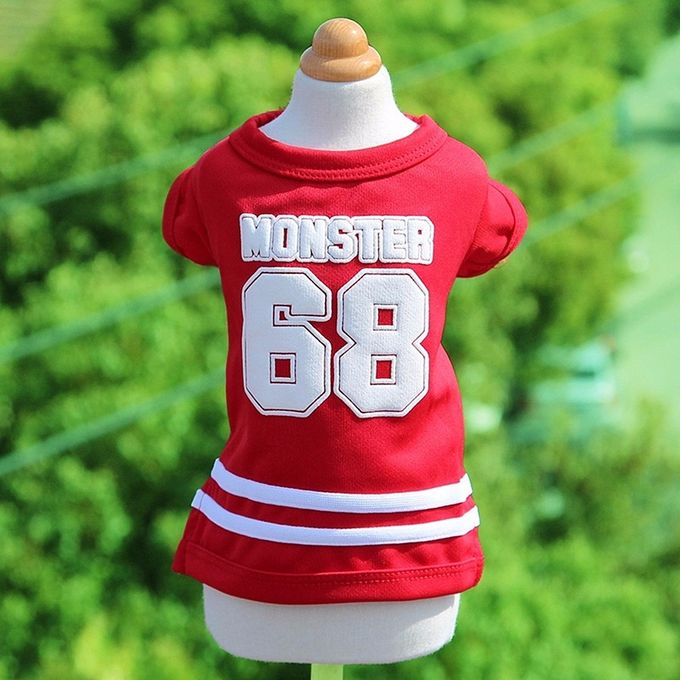 DH Monster 68 Red T shirt - Jersey for Small Dogs & Cats