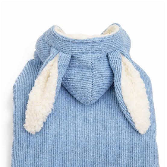 HM Blue Easter Bunny Hoodie Faux Fur - Outfit For Small Dogs