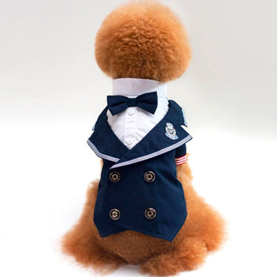 HM Nautical Formal Tux - Tuxedo For Small Dogs, Puppies and Cats