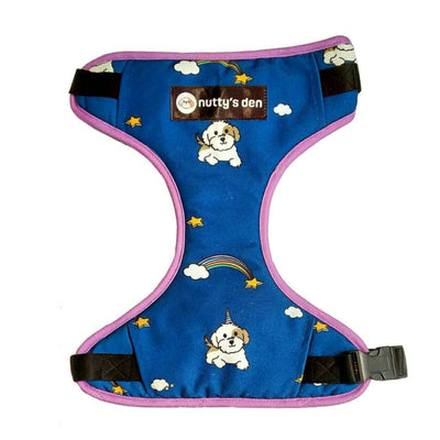 Nutty's Den Unicorn Love Dog Harness - 100% cotton dog harness